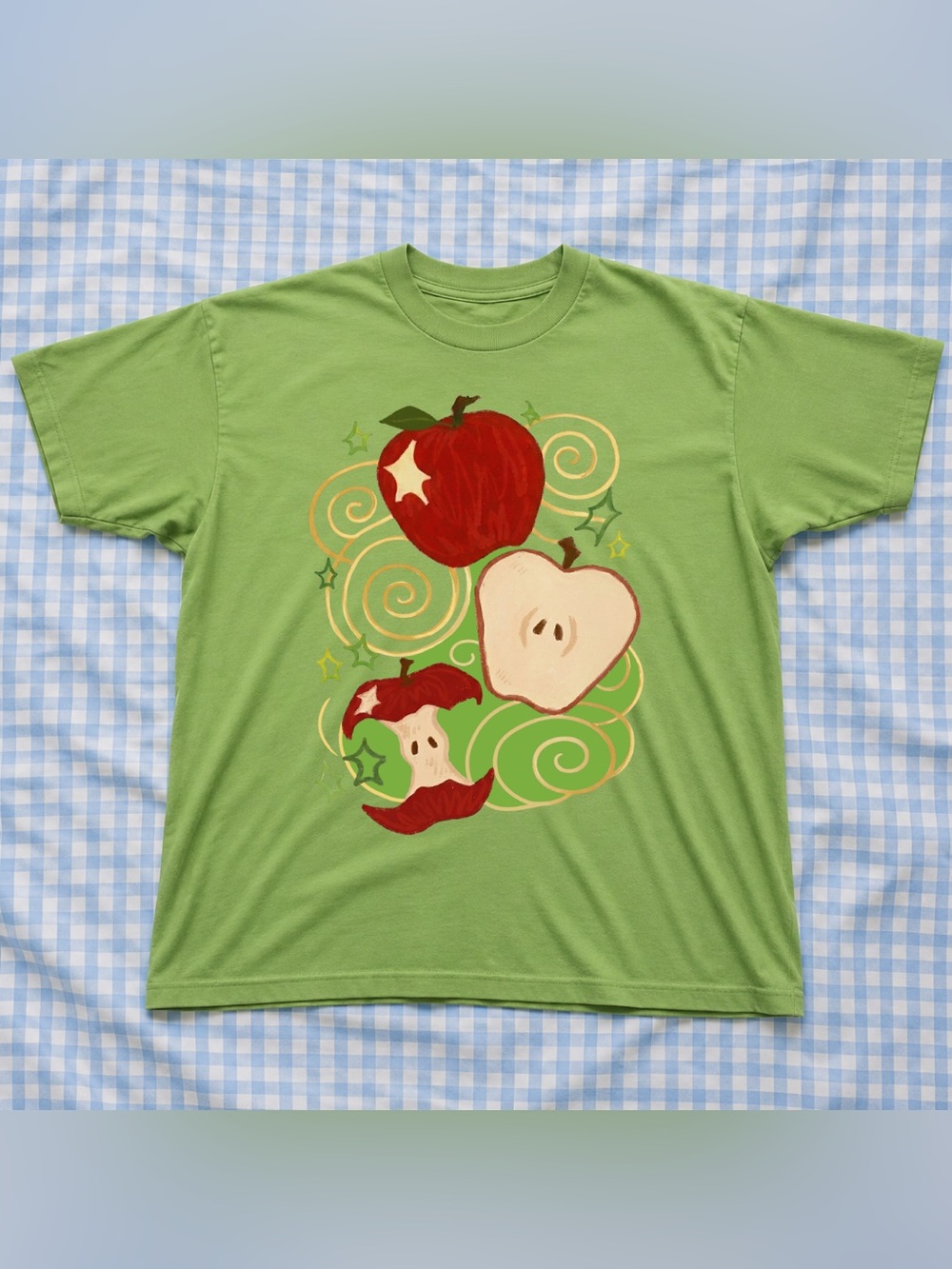 Green Apple Graphic Tee - Vintage Classic for Unisex